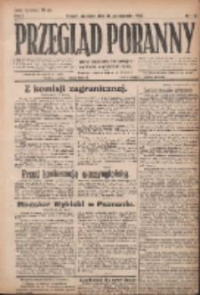 Przegląd Poranny: pismo niezależne i bezpartyjne 1921.10.30 R.1 Nr182