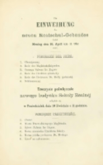 Sir Isaac Newton :zu der Einweihung des von dem Herrn G. Berger f&uuml;r die St&auml;dtische Realschule zu Posen erbauten und geschenkten Geb&auml;udes ladet ehrerbietigst ein der Direktor Dr. Brennecke