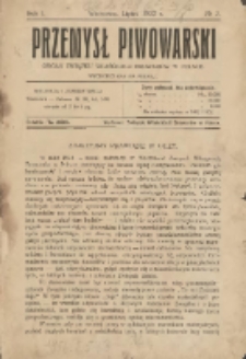 Przemysł Piwowarski : organ Związku Właścicieli Browarów w Polsce 1922.07 R.1 Nr2