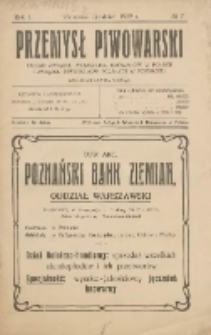 Przemysł Piwowarski : organ Związku Właścicieli Browarów w Polsce 1922.12 R.1 Nr7