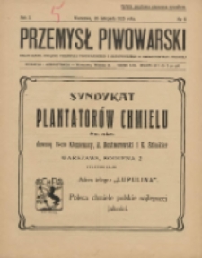 Przemysł Piwowarski : organ Centr. Związku Przemysłu Piwowarskiego i Słodowniczego w Rzeczypospolit. Polskiej 1925.11.28 R.3 Nr8