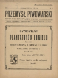 Przemysł Piwowarski : organ Centr. Związku Przemysłu Piwowarskiego i Słodowniczego w Rzeczypospolit. Polskiej 1926.01.16 R.4 Nr3