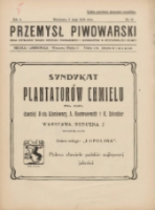 Przemysł Piwowarski : organ Centr. Związku Przemysłu Piwowarskiego i Słodowniczego w Rzeczypospolit. Polskiej 1926.05.08 R.4 Nr19