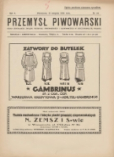 Przemysł Piwowarski : organ Centr. Związku Przemysłu Piwowarskiego i Słodowniczego w Rzeczypospolit. Polskiej 1926.08.21 R.4 Nr34
