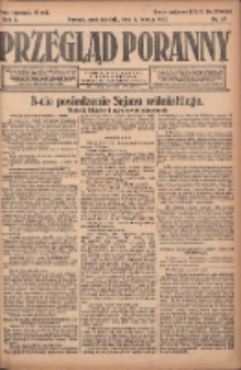 Przegląd Poranny: pismo niezależne i bezpartyjne 1922.02.06 R.2 Nr37