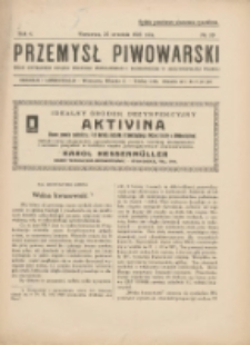 Przemysł Piwowarski : organ Centr. Związku Przemysłu Piwowarskiego i Słodowniczego w Rzeczypospolit. Polskiej 1926.09.25 R.4 Nr39