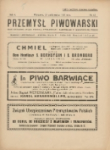 Przemysł Piwowarski : organ Centr. Związku Przemysłu Piwowarskiego i Słodowniczego w Rzeczypospolit. Polskiej 1926.10.23 R.4 Nr43
