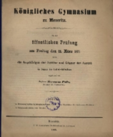 Zur &ouml;ffentlichen Pr&uuml;fung ... ladet ... im Namen des Lehrer-Collegiums ...
