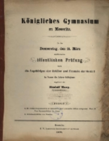Zur &ouml;ffentlichen Pr&uuml;fung ... ladet ... im Namen des Lehrer-Collegiums ...