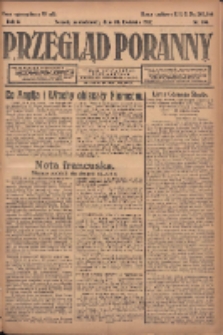 Przegląd Poranny: pismo niezależne i bezpartyjne 1922.04.24 R.2 Nr104