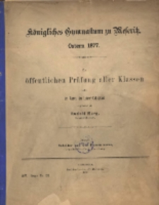 Zur &ouml;ffentlichen Pr&uuml;fung ... ladet ... im Namen des Lehrer-Collegiums ...