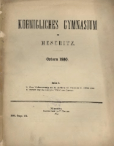 K&ouml;nigliches Gymnasium zu Meseritz : Ostern ...