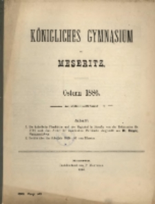 K&ouml;nigliches Gymnasium zu Meseritz : Ostern ...