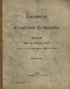 Jahresbericht des Königliches Gymnasium zu Meseritz über das Schuljahr ...