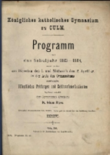 Programm f&uuml;r das Schuljahr ... womit zu den ... in der Aula des Gymnasiums stattfindenen &ouml;ffentlichen Pr&uuml;fungen und Schlussfeierlichkeiten [...]