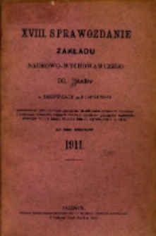 Sprawozdanie Dyrekcji Zakładu Naukowo-Wychowawczego OO. Jezuit&oacute;w w Bąkowicach pod Chyrowem : za rok szkolny 1911