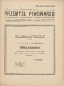 Przemysł Piwowarski : organ Centr. Związku Przemysłu Piwowarskiego i Słodowniczego w Rzeczypospolit. Polskiej 1926.12.04 R.4 Nr49