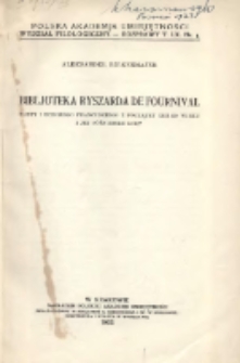 Biblioteka Ryszarda de Fournival poety i uczonego francuskiego z początku XIII wieku i jej późniejsze losy