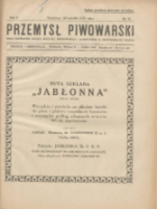 Przemysł Piwowarski : organ Centr. Związku Przemysłu Piwowarskiego i Słodowniczego w Rzeczypospolit. Polskiej 1927.04.30 R.5 Nr18