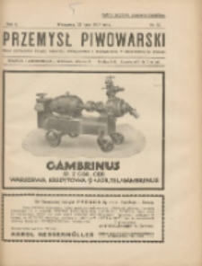 Przemysł Piwowarski : organ Centr. Związku Przemysłu Piwowarskiego i Słodowniczego w Rzeczypospolit. Polskiej 1927.07.23 R.5 Nr30
