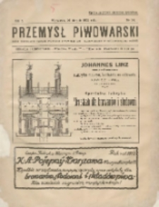 Przemysł Piwowarski : organ Centr. Związku Przemysłu Piwowarskiego i Słodowniczego w Rzeczypospolit. Polskiej 1927.08.30 R.5 Nr34