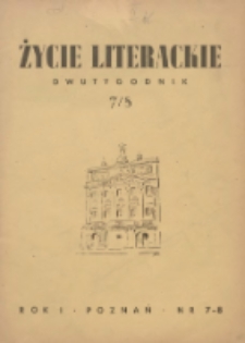 Życie Literackie 1945.09.01-10.01 R.1 Nr7/8