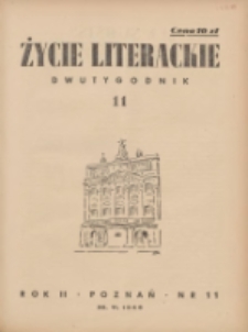 Życie Literackie 1946.06.20 R.2 Nr11