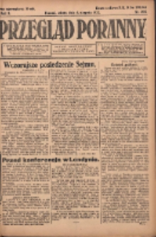 Przegląd Poranny: pismo niezależne i bezpartyjne 1922.08.05 R.2 Nr205