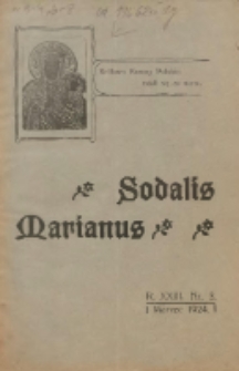 Sodalis Marianus : miesięcznik, organ sodalicyj polskich 1924.03 R.23 Nr3