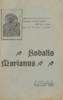 Sodalis Marianus : miesięcznik, organ sodalicyj polskich 1924.10 R.23 Nr8