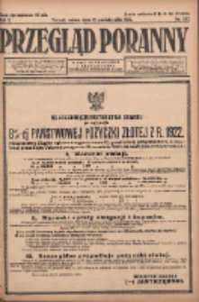 Przegląd Poranny: pismo niezależne i bezpartyjne 1922.10.21 R.2 Nr282