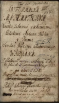 &bdquo;Informacya matematyczna kr&oacute;tko zebrana ciekawemu Polakowi świata, nieba y ziemi trudne kwestye ułatwiaiąca, wypisana z r&oacute;żnych mieysc, osobliwie z xiążki Imci X. [Wojciecha] Bystrzonowskiego, teologa Soc. Jesu, przeze mnie Adama Nidzowskiego roku [...] 1766 [...]&rdquo;