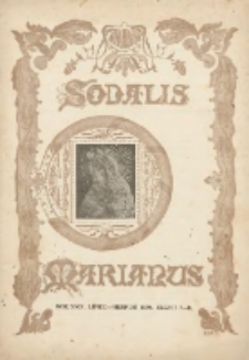 Sodalis Marianus : miesięcznik, organ sodalicyj polskich 1930.07/08 R.29 Nr7/8