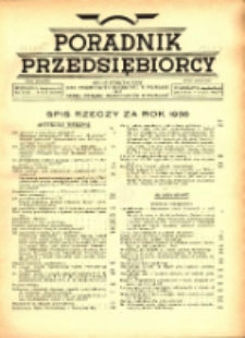 Poradnik Przedsiębiorcy: spis rzeczy za rok 1938