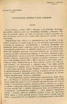 Wystąpienie Niemiec z Ligi Narod&oacute;w