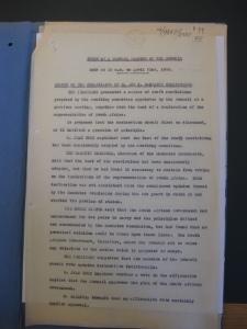 Notes of a private meeting of the Council 21.04.1923