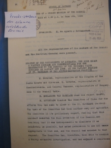 Notes of a secret meeting of the Council 07.06.1928