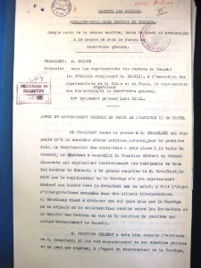 LXVème Session du Conseil. Compte - rendu provisoire de la séance secréte 19.10.1931