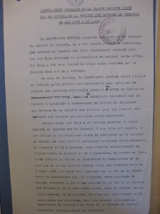 Compte - rendu sommaire de la seance secrete tenue par le Conseil de la Societe des Nationes 20.05.1932