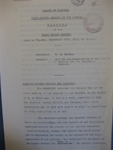 LXVIIIth Session of Council. Minutes of the Secret Meeting 27.09.1932