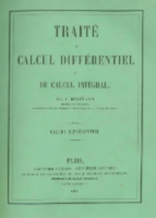 Trait&eacute; de calcul diff&eacute;rentiel et de calcul int&eacute;gral