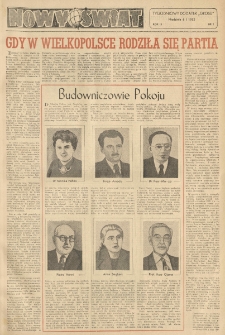 Nowy Świat. Tygodniowy dodatek Głosu Wielkopolskiego. 1952.01.06 R.3 nr1