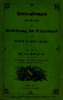 Verhandlungen des Vereines zur Beförderung des Gartenbaues in den Königlich Preussischen Staaten. Neue Reihe 1856 Jg.4 Juli bis December