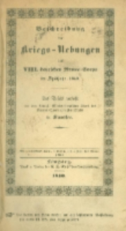 Beschreibung der Kriegs-Uebungen des VIII. deutschen Armee-Corps, abgehalten im Sept. 1840
