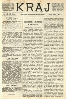 Kraj: pismo polityczno - literackie. 1904.04.23(05.06) R.23 No.17