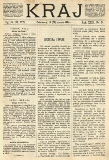 Kraj: pismo polityczno - literackie. 1904.01.16(29) R.23 No.3