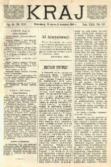 Kraj: pismo polityczno - literackie. 1904.03.19(04.01) R.23 No.12