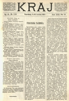 Kraj: pismo polityczno - literackie. 1904.04.09(22) R.23 No.15