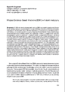 Miejsce Evidence–Based–Medicine (EBM) w historii medycyny