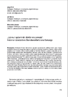 &bdquo;Już mu i sędomirski dokt&oacute;r nie pomoże&rdquo;: historia i dziedzictwo Stanisława Bartolona Starszego